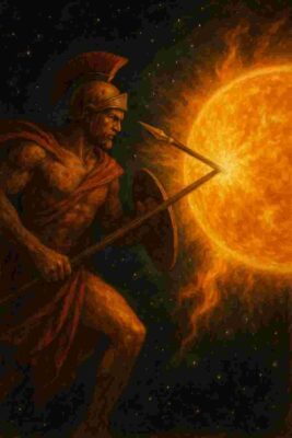 Sonne und Mars 2 Foto von einem Krieger gegen die Sonne