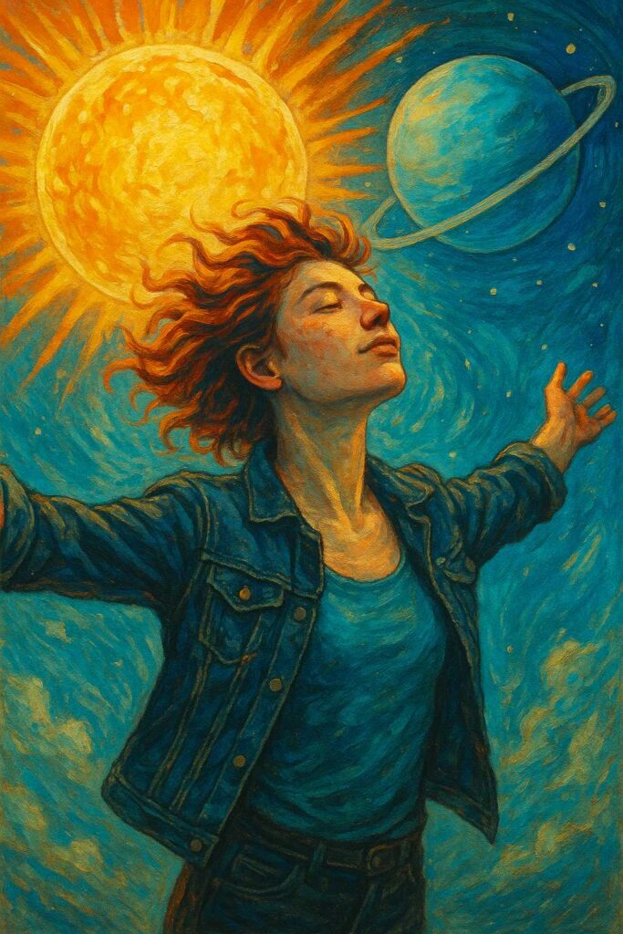 Ein Foto von einem Sonnen Uranus Menschen