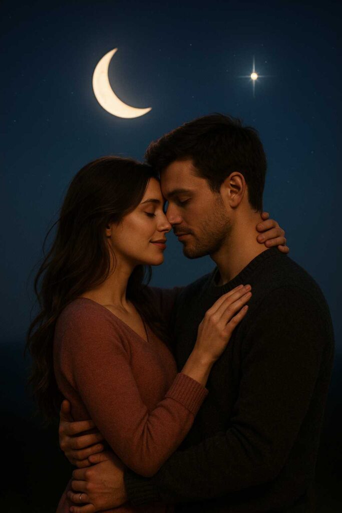 Mond Venus Quadrat 2 Ein Liebepaar im Mondenschein